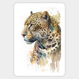 Watercolor Leopard Portrait Sticker